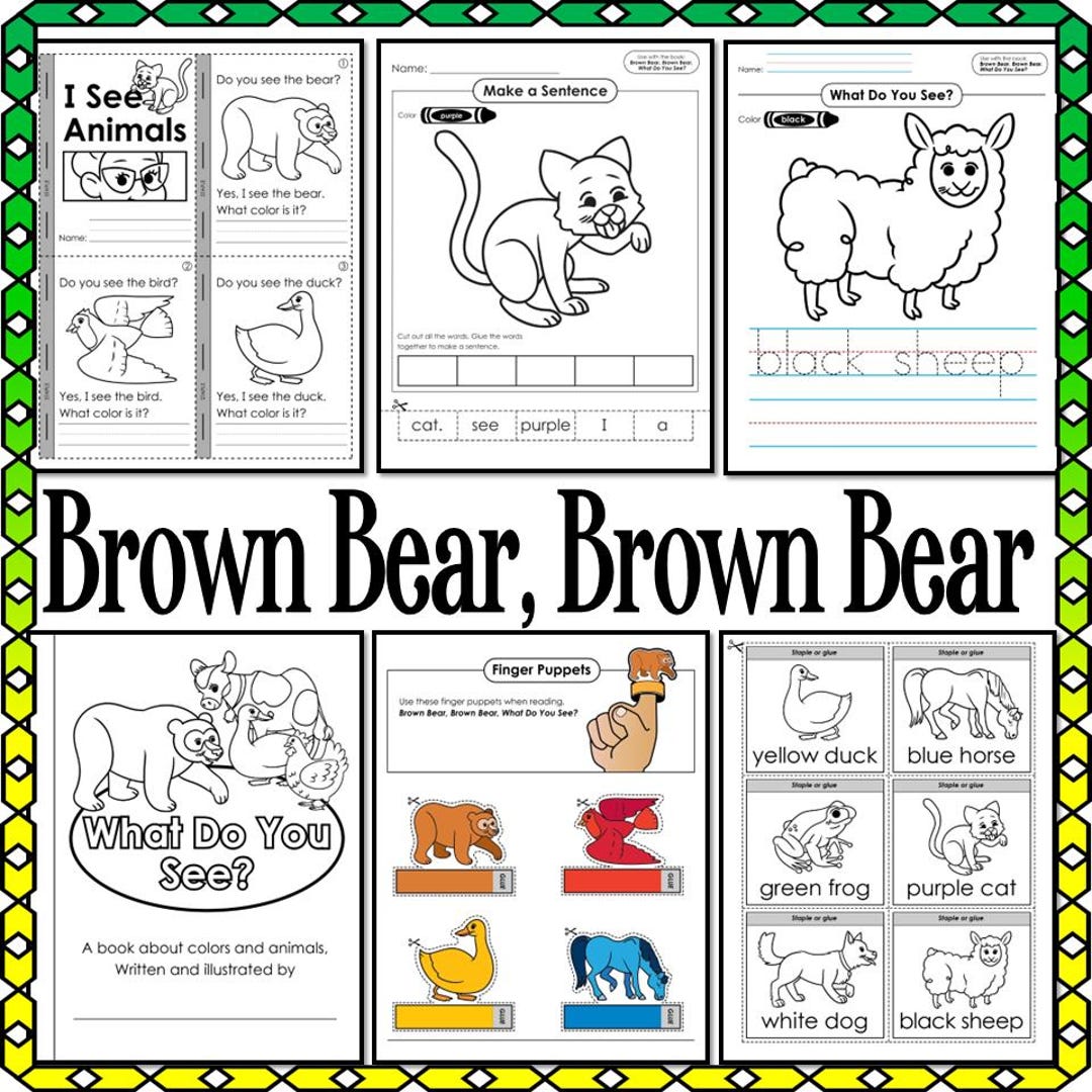 Brown Bear Printable Worksheets: Games & Activities (PDF) - Etsy