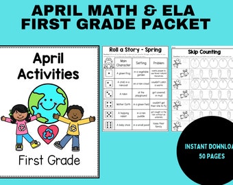 Wiskunde- en ELA-werkbladen april | 1e leerjaar: