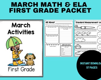 Maart Wiskunde- en ELA-werkbladen | 1e leerjaar:
