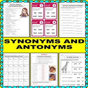 Synonyms And Antonyms Worksheets