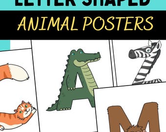 A–Z Letter-Shaped Animal Posters