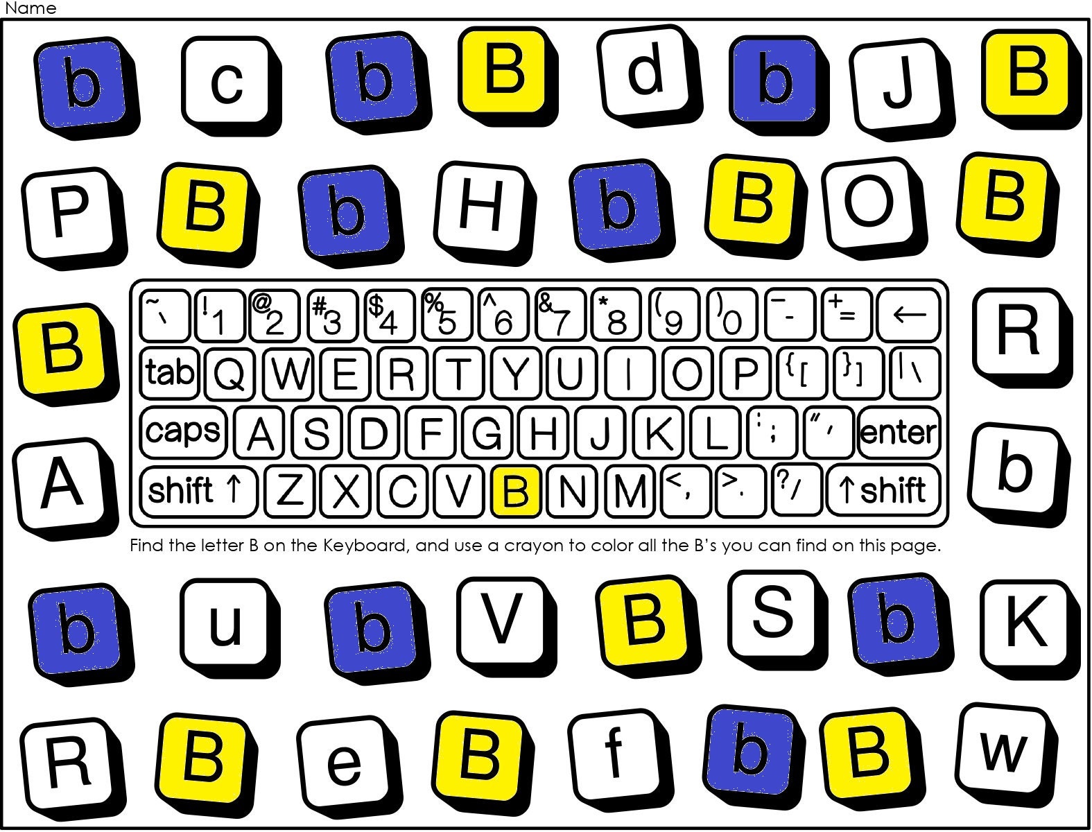 Alphabet Keyboard Activities for Kids - Etsy