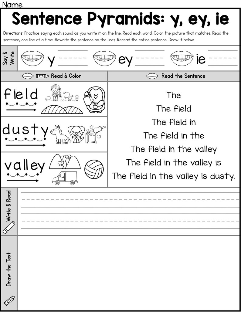Daily Phonics Review – Sentence Pyramids - Etsy