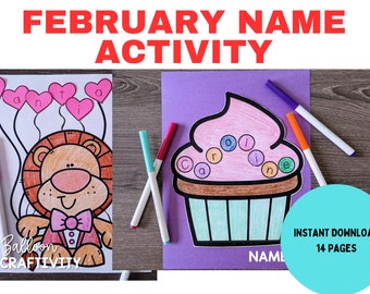 Bewerkbare naam Knutselen voor kleuterschool | Activiteiten in februari