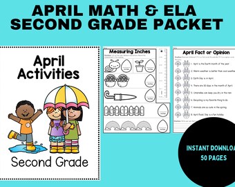 Wiskunde- en ELA-werkbladen april | Afdrukbare items 2e leerjaar