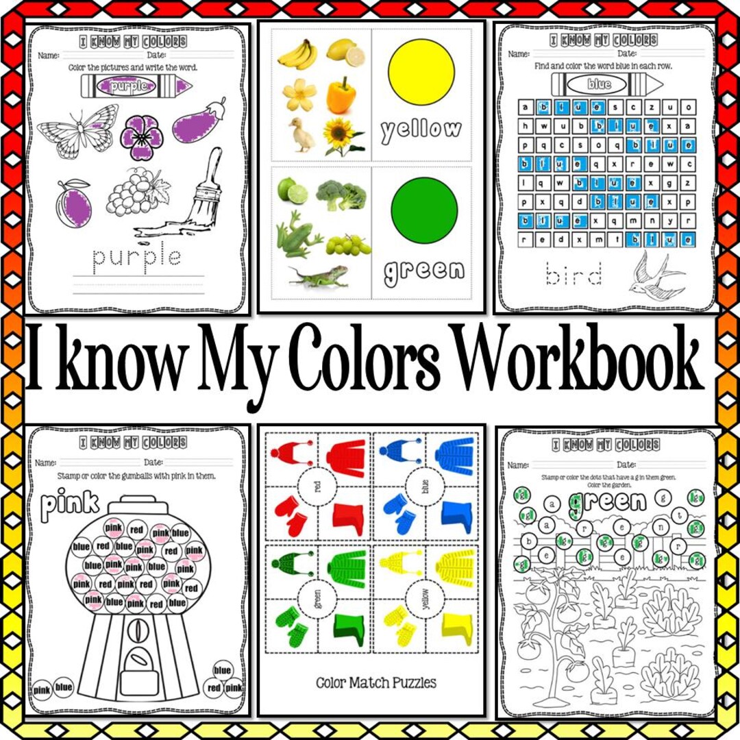 I Know My Colors Workbook - Etsy