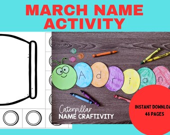 Manualidades con nombres editables para jardín de infantes / Actividades de marzo