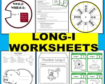 Lange I-werkbladen | Wetenschap van het lezen | Afdrukbare phonics-activiteiten