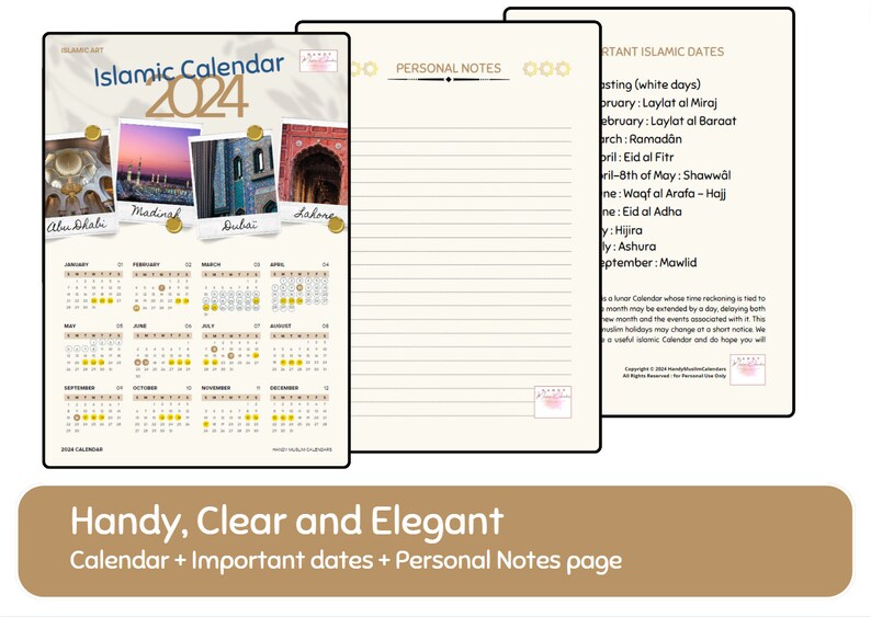 2024 Islamic Art Yearly Wall Calendar 2024 Muslim Yearly Wall Calendar