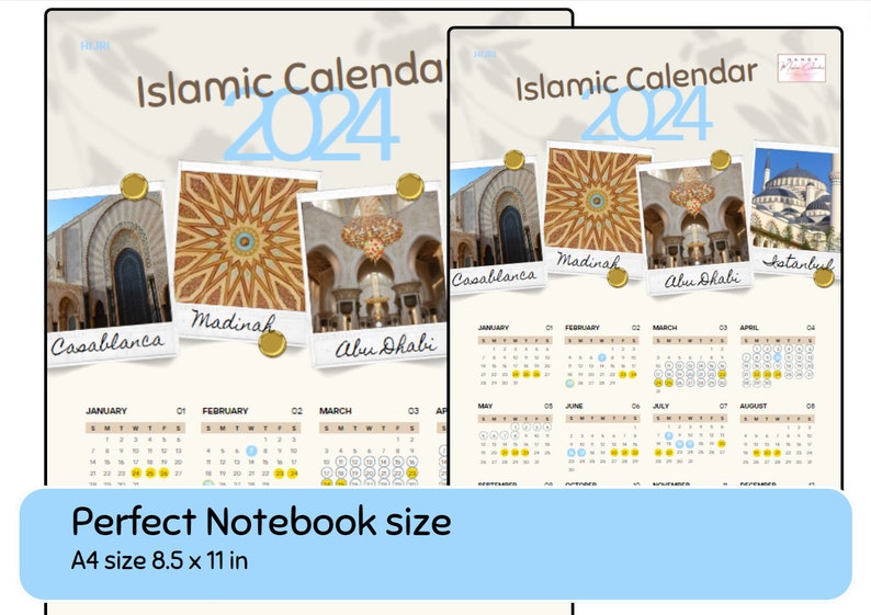 2024 Islamic Yearly Wall Calendar 2024 Hijri Yearly Wall Calendar Hijri