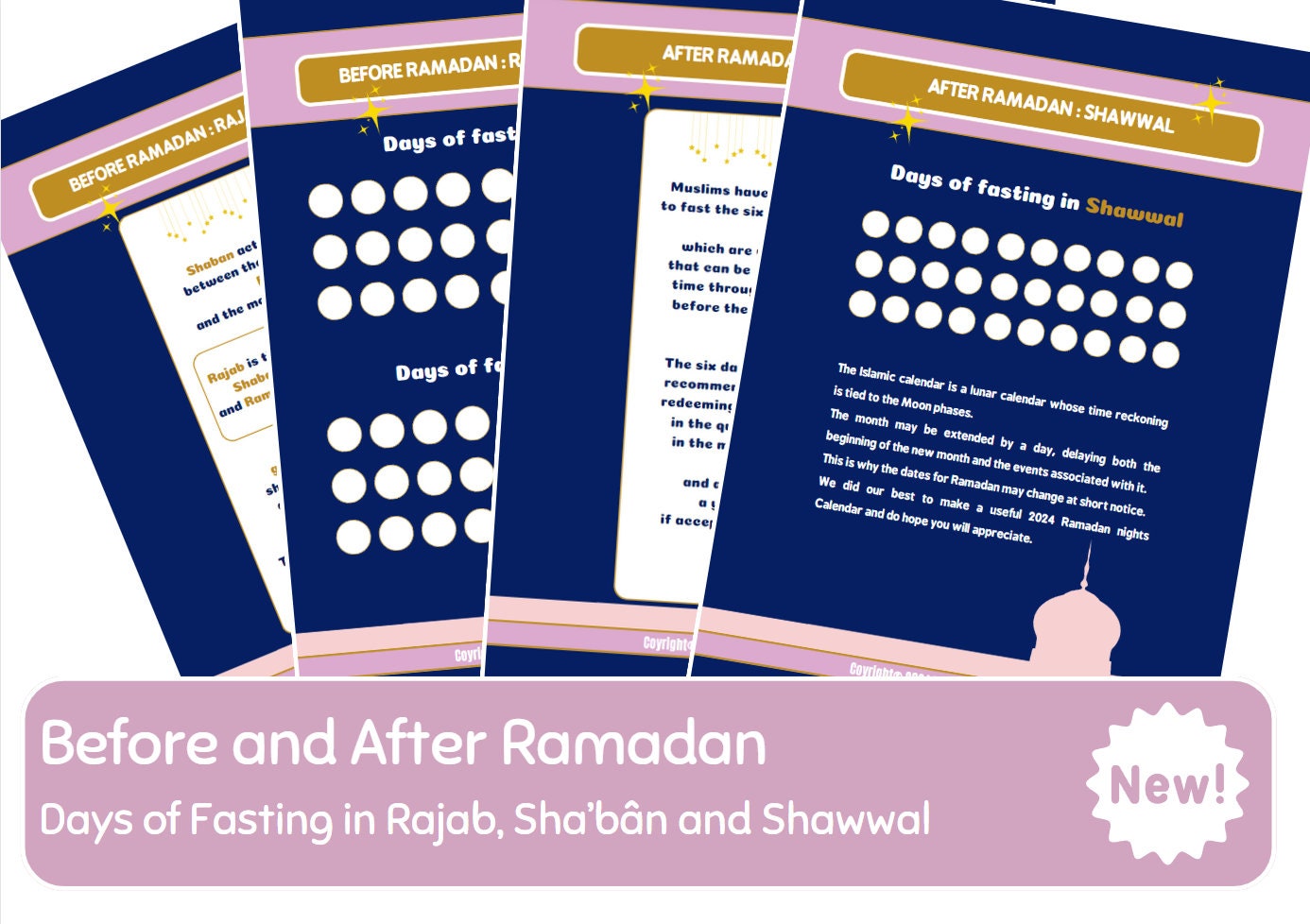 Full Pack of Ramadan 2024 4 Months to Plan & Perform Good Deeds Rajab