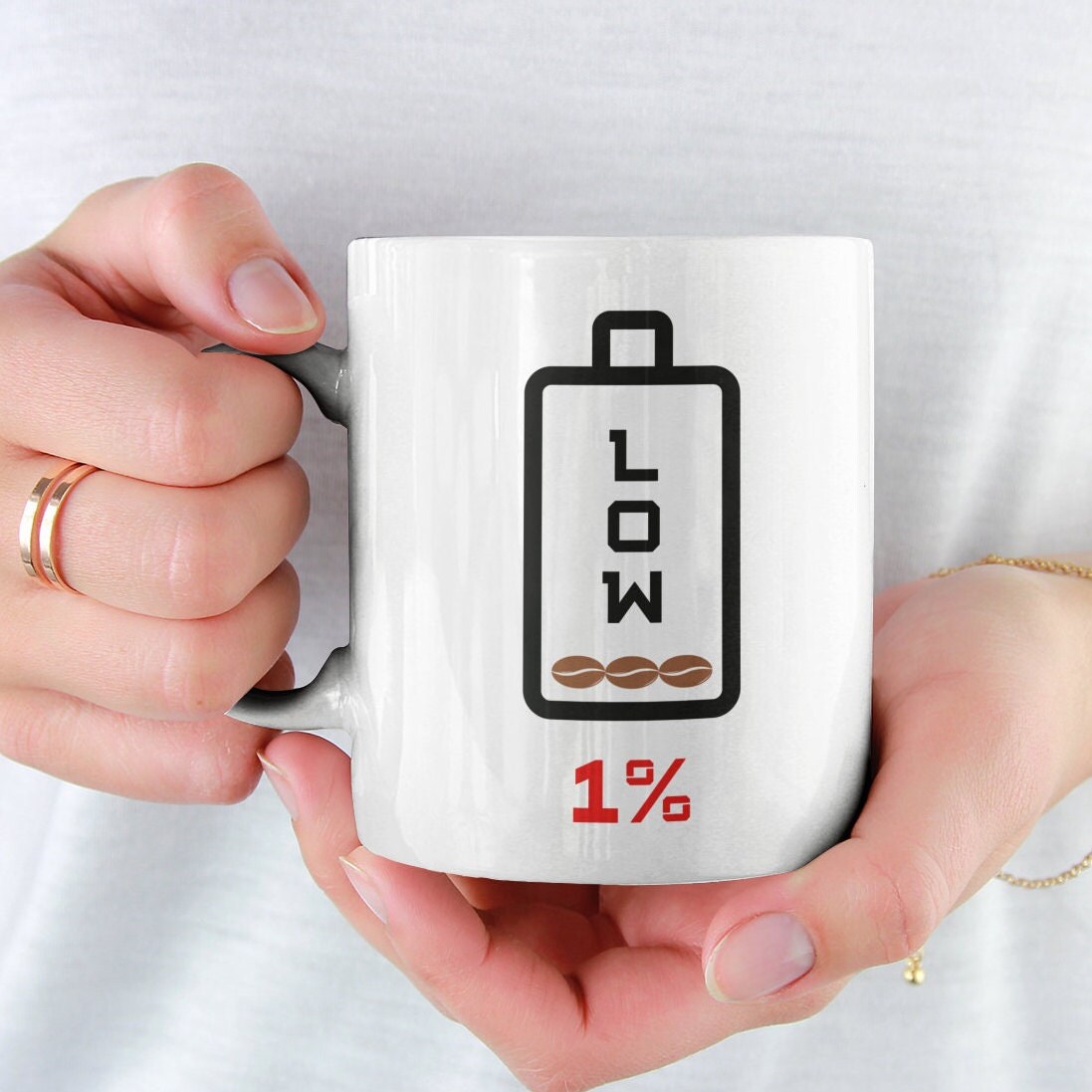 Caffeine Battery Loading 11oz Mug, Recharging Coffee mug, Ship Worldwide  DR21M/2