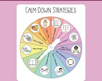 Calm Strategy Spinner for Kid Emotion Wheel Classroom Calm Down Tool Emotional Regulation ADHD Child Care Package Item for Calm Anxiety Box