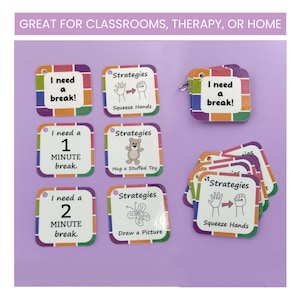 Mindfulness Therapy Cards Child Anxiety Tool Kit Emotional Regulation Flashcards Classroom Resource Calming Strategy Visual Communication Flipbook: Take Break