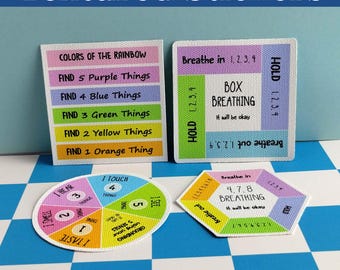 Grounding Texture Sticker for Breathing Strategy Tool for DBT Anxiety Kit Sensory Sticker Calm Down Activity Kid Party Stress Relief Gift