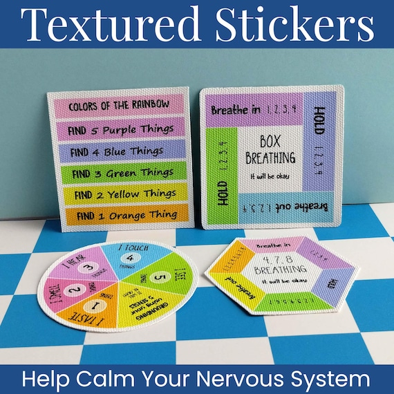 Grounding Texture Sticker for Breathing Strategy Tool for DBT Anxiety Kit Sensory Sticker Calm Down Activity Kid Party Stress Relief Gift