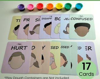 Feeling Play Dough Mat Emotional Regulation for Kid Emotion Support Classroom Calm Corner Game Sensory Play Kit Feeling Fine Motor Activity