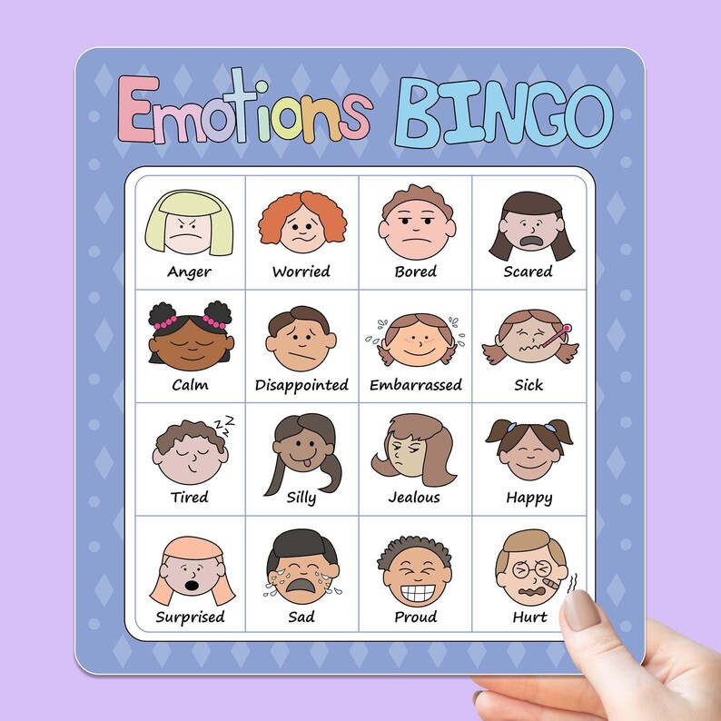 Kid Bingo Card Game Therapy Activity for Emotional Regulation Tool ...