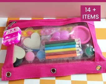 Art Painting Kit for Kid Mindfulness Toolkit for Grounding Activity Sensory Craft Bag Rock Painting for Child Stencil Drawing Bag Fidget Toy