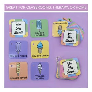 Mindfulness Practice Cards Child Anxiety Management Tools Calming Strategy Flashcards Visual Communication Aids Breathing Exercise Guides Emotional Regulation Resources Classroom Teaching Materials Kids Therapy Tools Mental Health Support