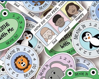 Toddler Breathing Sticker for Mindfulness Sticker Kid Calming Strategy Preschool Emotion Activity for Grounding Tool Gift for Toddler Decal