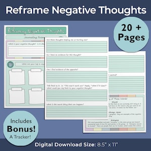 Codependency Healing Journal Negative Thought Reframing Printable Inner Critic Mindset Workbook Emotion Healing Mental Health Habit Planner