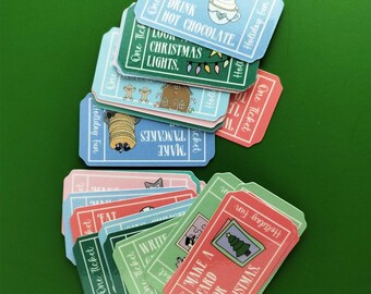 Advent Ticket for Christmas Countdown Calendar for Holiday Kid Gift Christmas Activity Card Christmas Adventure Gift Holiday Ticket for XMas