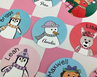 Custom Christmas Name Tag for Children Gift Personalize Name Sticker Gift Tag for XMas Name Decal for Present Label Sticker Holiday Label