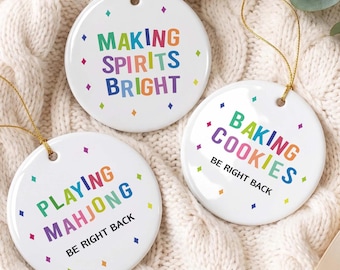 Hobby Ornament Custom Holiday Gift for Baker Women Colorful Ornament Mahjong Gift Happy Holiday Christmas Tree Decoration Personalize Gift