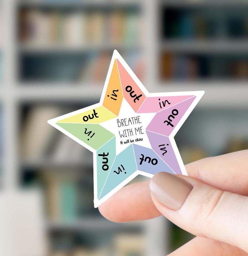 Mindfulness Vinyl Sticker Teen Anxiety Relief Tool Breathing Reminder ...