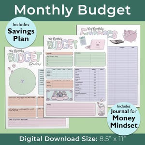 Financial Year Planner for Teen Money Workbook for Tween Expense Spending Chart Printable Teen Budget Planner Beginning Budget Saving Plan