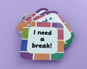 Need a Break Visual Flashcard Printable Kid Flashcard Classroom Tool Take a Break Digital Flipbook Calm Down Tool Break Kid Therapy Activity
