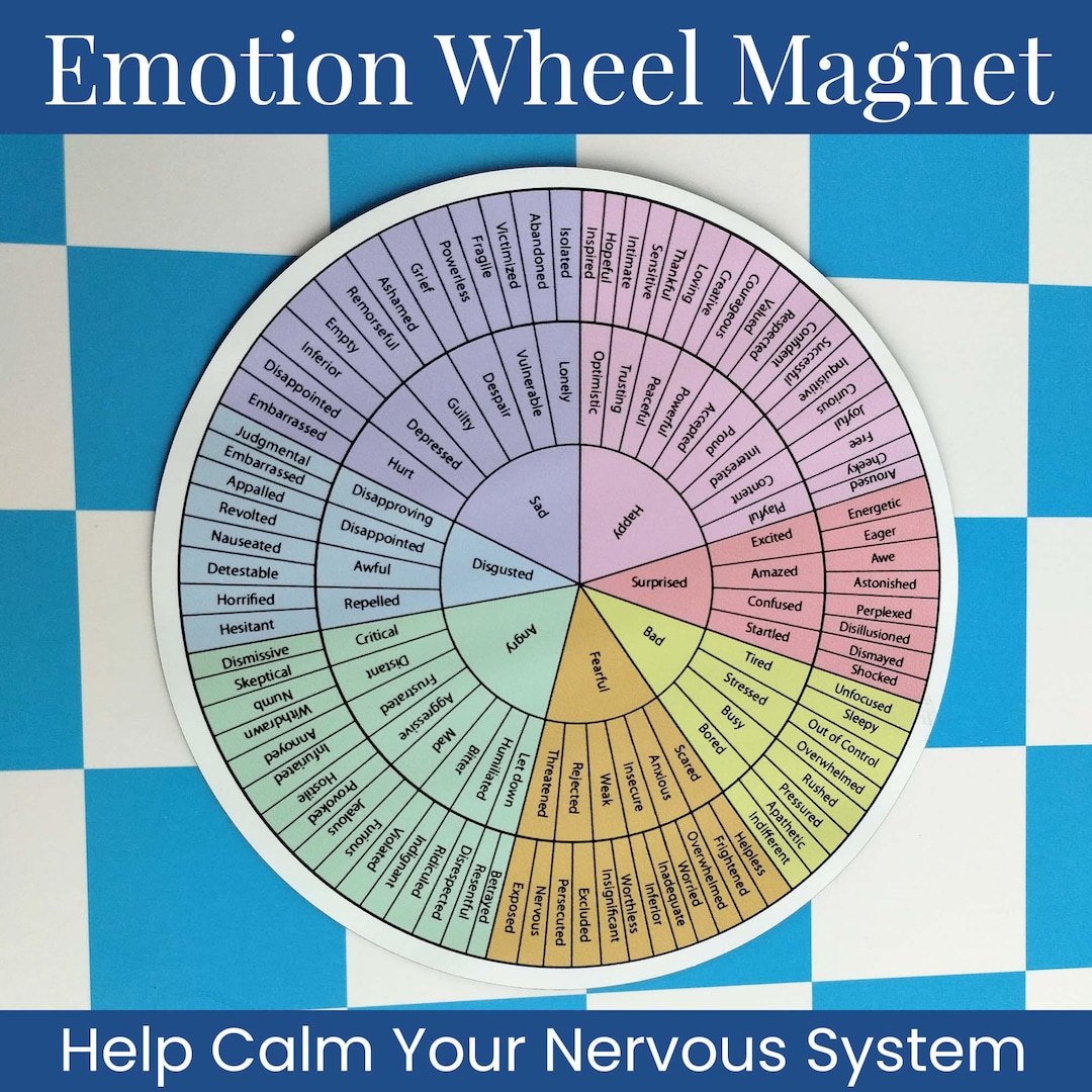 Emotion Code Magnet Emotion Wheel Magnet Mental Health Counselor Feeling Tool Fridge Magnet ...