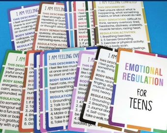 Emotional Regulation Card for Teen Mental Health Gift for Stress Relief Card Emotional Support Tween Feeling Deck DBT Skill Card BPD Toolkit