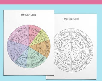 Emotion Wheel Printable Therapy Resource Digital Download Mental Health Counseling Tool Emotional Regulation Worksheet Template Trauma