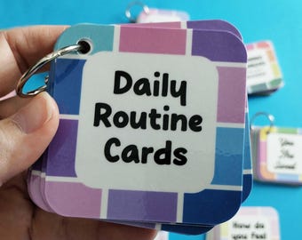Daily Routine Card for Kid Visual Schedule Autism Morning Afternoon Evening Routine Chore Chart Elementary School Calm Corner Card Therapy