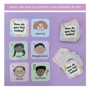 Mindfulness Therapy Cards Child Anxiety Tool Kit Emotional Regulation Flashcards Classroom Resource Calming Strategy Visual Communication Flipbook: Emotions