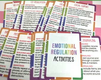 Emotional Regulation Activity for Teen Emotion Deck Coping Skill ADHD Regulation Tool for Anxiety Grounding Card Therapist Client Toolkit