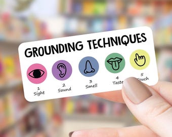 54321 Grounding Sticker for DBT Therapy Tool Kid Grounding Skill Teen Mindfulness Decal School Therapist Client Gift Idea CPTSD Decal ADHD