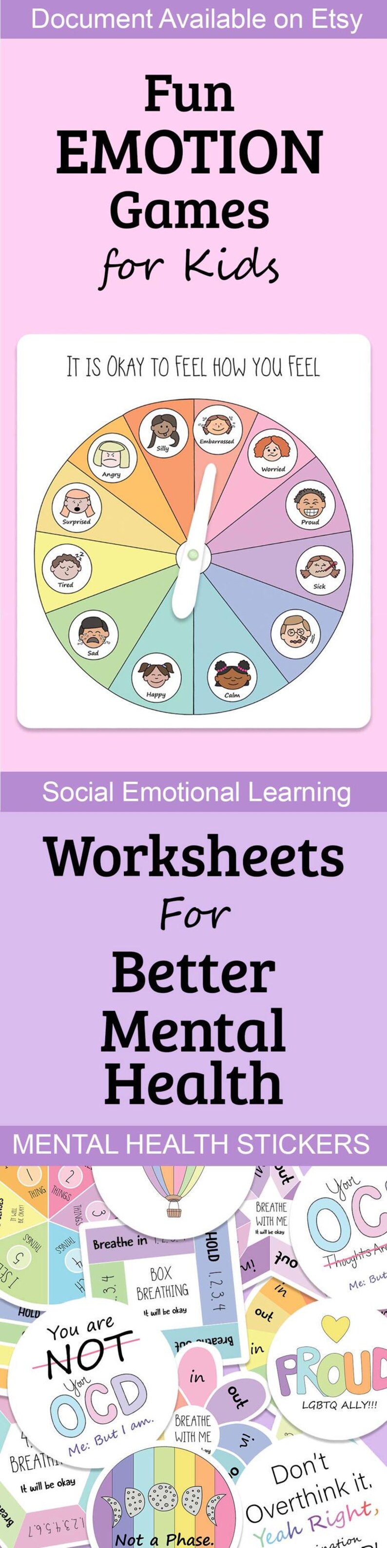 Emotion Wheel Printable Therapy Resource Classroom Tool Emotional ...