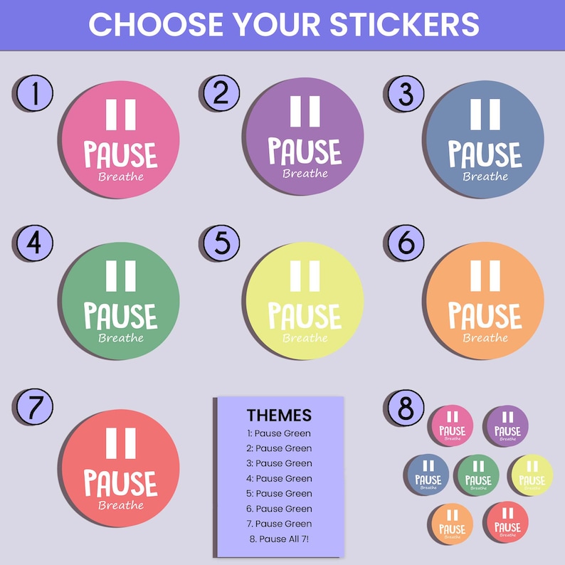 Pause Sticker for Therapy Mindful Breathing Tool for Kid Anxiety ...