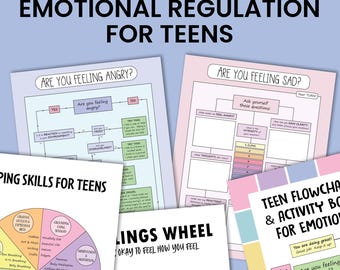Teen Flowchart Emotion Activity Pack Emotional Regulation Book Mental Health Workbook Tween Emotional Support Tool Teen Feeling Worksheet