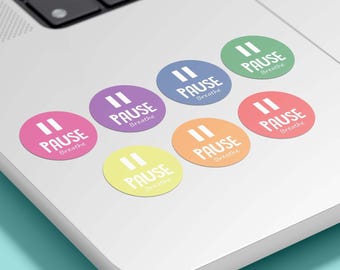 Pause Sticker for Therapy Mindful Breathing Tool for Kid Anxiety Grounding Kit Sticker Self Care Gift Bag Idea Therapy Sticker for Planner