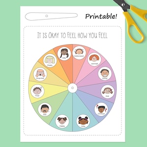 感情ホイール 印刷可能なセラピーリソース 教室用ツール 感情調整補助 カウンセラー用教材 デジタルセラピー ダウンロード フィーリングスピナー