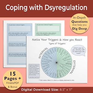 Cptsd Therapy Journal Prompt Worksheet Mental Health Recovery Workbook Coping with Emotion Journal Trigger Awareness Anxiety Management Tool