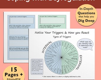 Cptsd Therapy Journal Prompt Worksheet Mental Health Recovery Workbook Coping with Emotion Journal Trigger Awareness Anxiety Management Tool