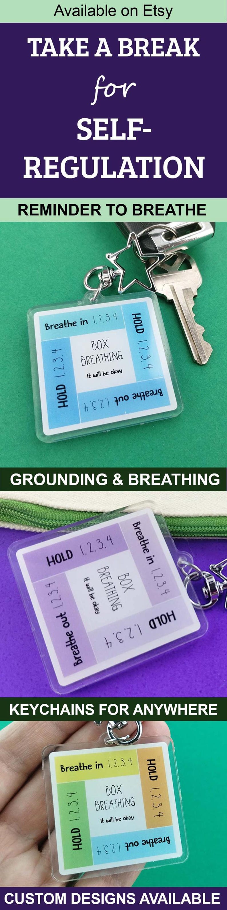 Calm Down Box Breathing Keychain Anxiety Management Tool for Student Self Regulation Tool for Anxious Kid Therapist Office Calming Accessory image 12