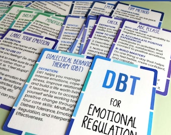 DBT for Teen Emotional Regulation Card DBT Radical Acceptance Therapy Tool Improve dbt Rain Technique for CPTSD tipp Card Deck Dear Man Dbt