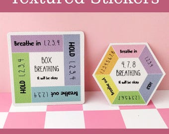 Texture Sensory Sticker for Phone Calm Box Sticker for Anxiety 4 7 8 Breathing Exercise for Anxious Mom Texture Breathing Sticker Gift Bag