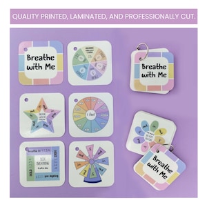 Visual Communication Cards Mindfulness Therapy Tools Child Anxiety Flashcards Emotional Regulation Kit Classroom Resources Teaching Aids Calming Strategy Materials Breathing Exercise Guides Kids Mental Health Support Tools Educational